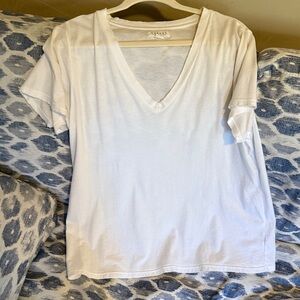 Velvet by Graham and Spencer soft White V-Neck Tee